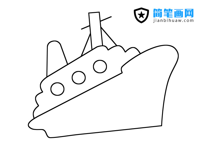 輪船簡筆畫的步驟和上色