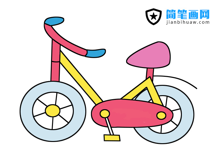 自行車簡(jiǎn)筆畫繪畫步驟和上色教程