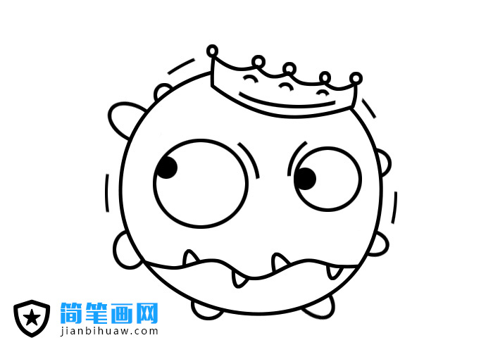 新型冠狀病毒外形簡(jiǎn)筆畫(huà)圖片