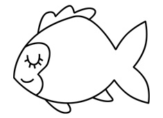 害羞魚簡筆畫圖片