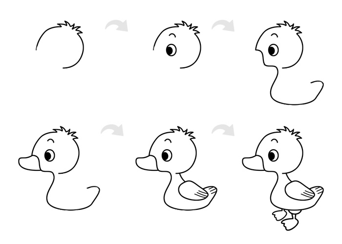 小鴨子簡(jiǎn)筆畫(huà)圖片