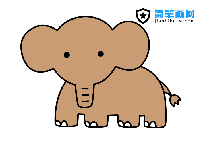 大象簡筆畫分解步驟和上色教程