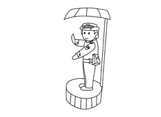 交警阿姨指揮交通的簡筆畫圖片