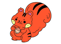 抱著松果的松鼠簡(jiǎn)筆畫圖片