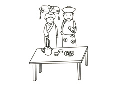 兩位穿著古裝的人物簡(jiǎn)筆畫(huà)圖片