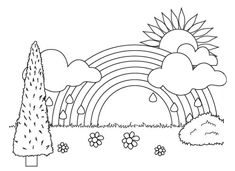風(fēng)雨之后見彩虹的簡(jiǎn)筆畫圖片