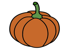 南瓜簡筆畫圖片含上色