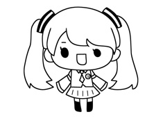 萌萌噠版的初音未來簡筆畫圖片