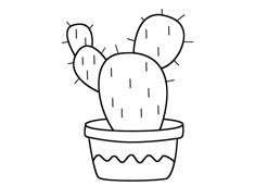 仙人掌簡筆畫圖片