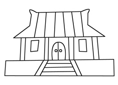 古代建筑簡筆畫圖片