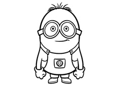 大眼萌小黃人簡(jiǎn)筆畫圖片