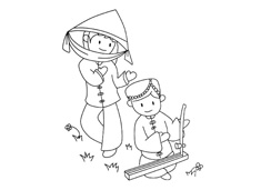 少數(shù)民族唱歌跳舞的簡(jiǎn)筆畫圖片