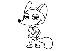 打領(lǐng)帶的狐貍簡筆畫圖片