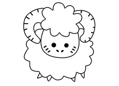 公綿羊可愛簡筆畫圖片