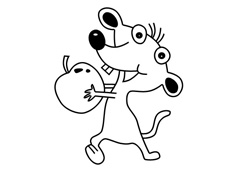 偷吃蘋果的小老鼠簡(jiǎn)筆畫圖片