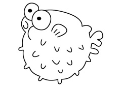 小河豚簡(jiǎn)筆畫(huà)圖片