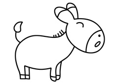 小毛驢簡筆畫圖片包含步驟畫法