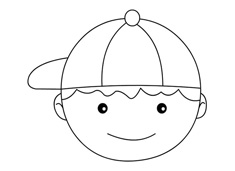 戴鴨舌帽的小男孩頭像簡筆畫圖片