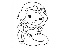 白雪公主簡筆畫圖片