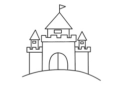 簡單的城堡簡筆畫圖片