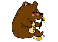 可愛的小棕熊簡筆畫圖片含上色