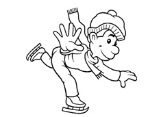 滑冰的簡筆畫圖片