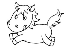 奔跑的馬簡(jiǎn)筆畫(huà)圖片