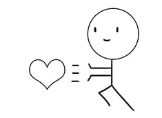 火柴人發(fā)射愛心簡筆畫簡筆畫圖片