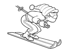 一看就很專業(yè)的滑雪運(yùn)動員簡筆畫圖片