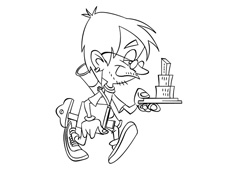 拿著模型的建筑設計師簡筆畫圖片