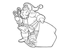 圣誕節(jié)給小朋友們送禮物的圣誕老人簡(jiǎn)筆畫(huà)圖片