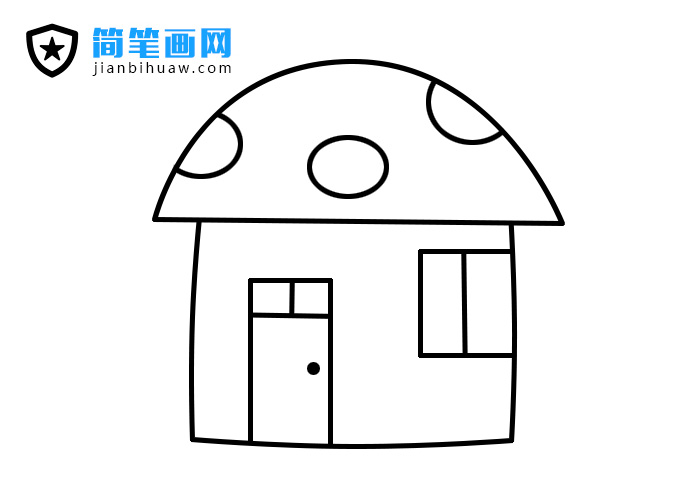 蘑菇開關(guān)的小房子簡筆畫圖片