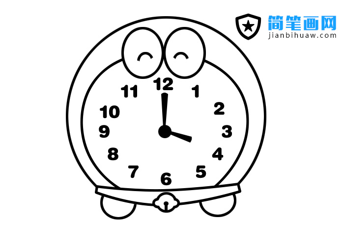 機器貓鬧鐘簡筆畫圖片