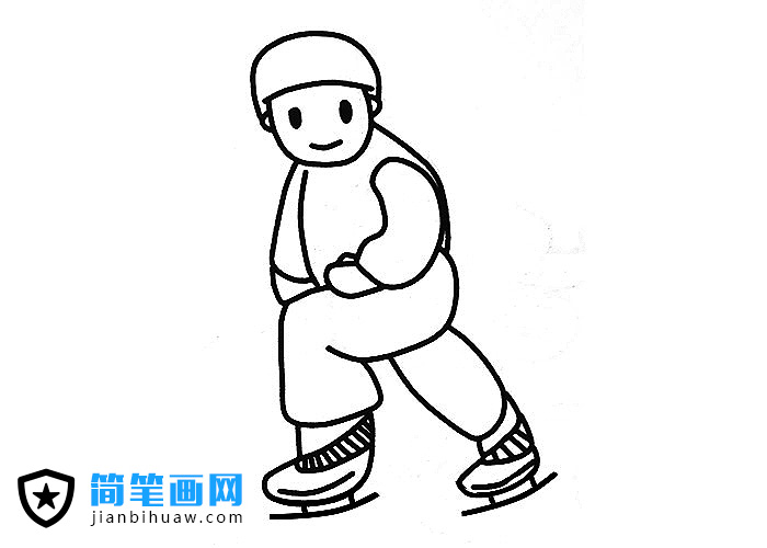 滑冰簡筆畫圖片