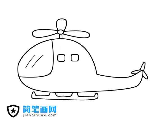 簡易直升機(jī)簡筆畫圖片