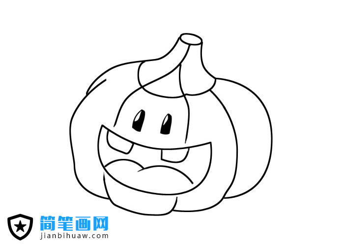 卡通大嘴南瓜簡(jiǎn)筆畫(huà)圖片