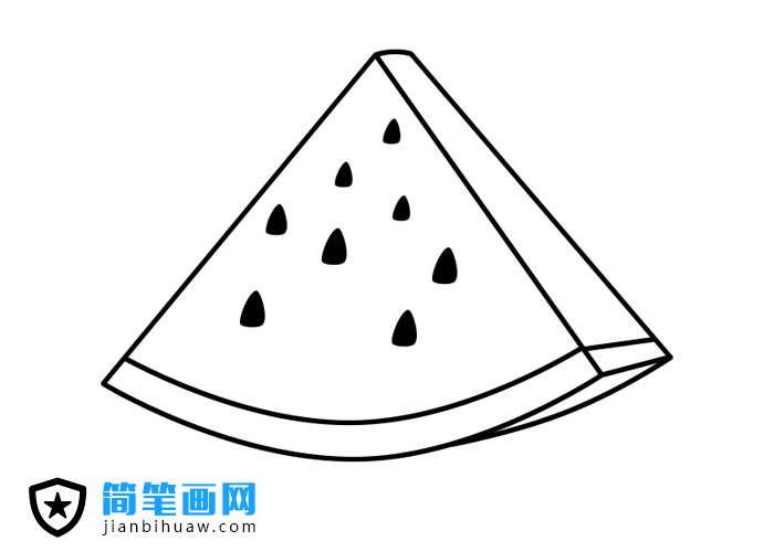 切片西瓜簡筆畫包含步驟