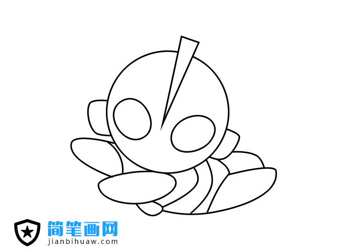 飛行中的小奧特曼簡(jiǎn)筆畫圖片