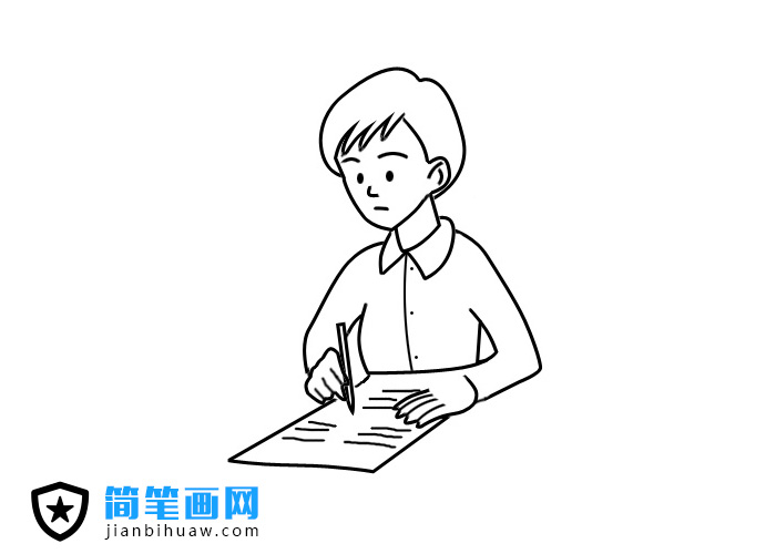 老師批改試卷的簡(jiǎn)筆畫圖片