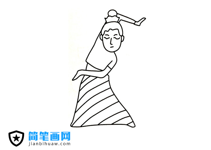 跳民族舞蹈的簡筆畫圖片