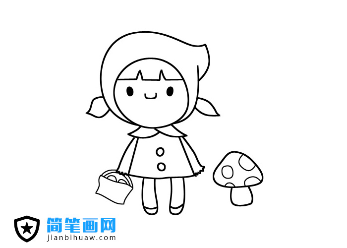 小紅帽簡(jiǎn)筆畫(huà)圖片