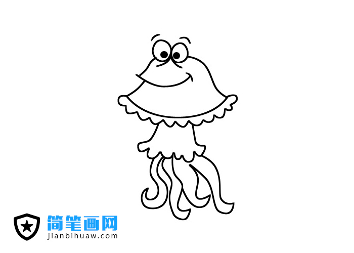 卡通水母簡(jiǎn)筆畫(huà)圖片