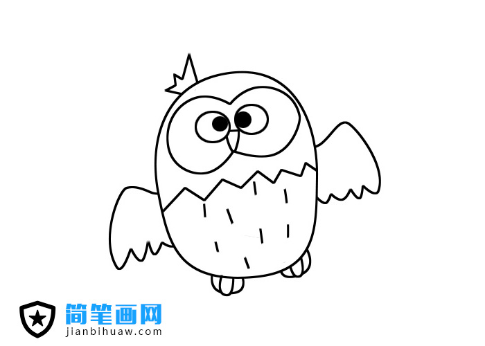 教你貓頭鷹簡(jiǎn)筆畫步驟分解圖片