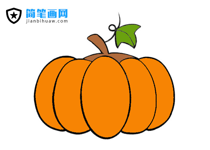 南瓜簡筆畫含上色圖片