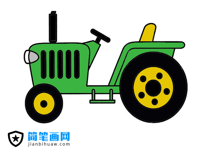 農(nóng)民伯伯的拖拉機簡筆畫圖片