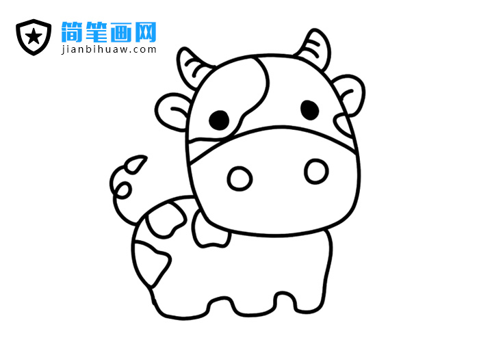 奶牛簡(jiǎn)筆畫(huà)圖片含上色