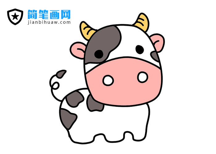 奶牛簡(jiǎn)筆畫(huà)圖片含上色