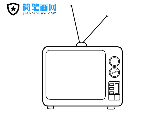 電視機(jī)簡(jiǎn)筆畫圖片含上色
