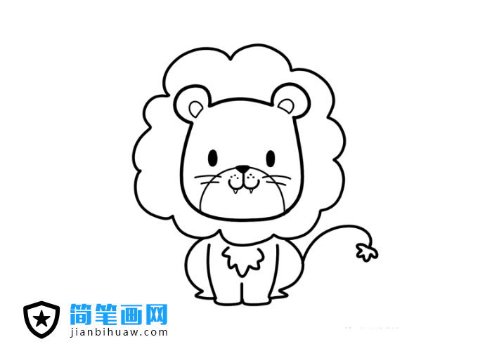 可愛的小獅子簡筆畫圖片