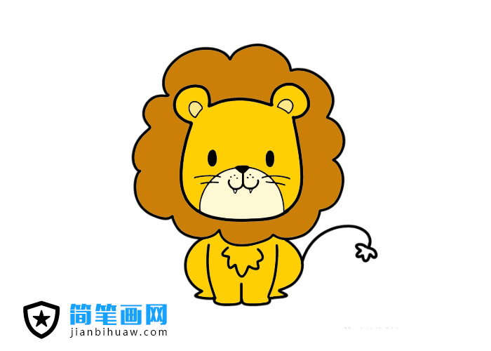 可愛的小獅子簡筆畫圖片